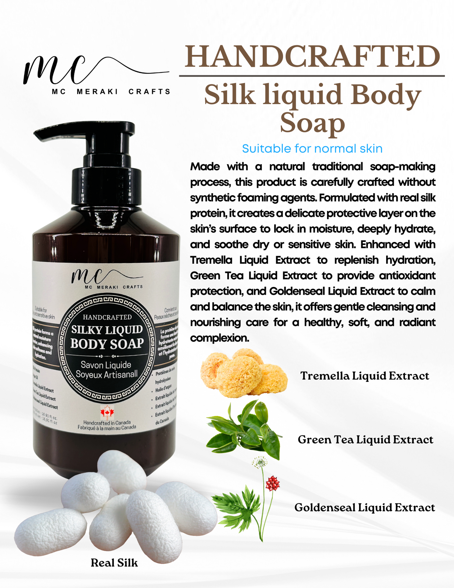 Silk liquid Body Soap - Suitable for normal skin