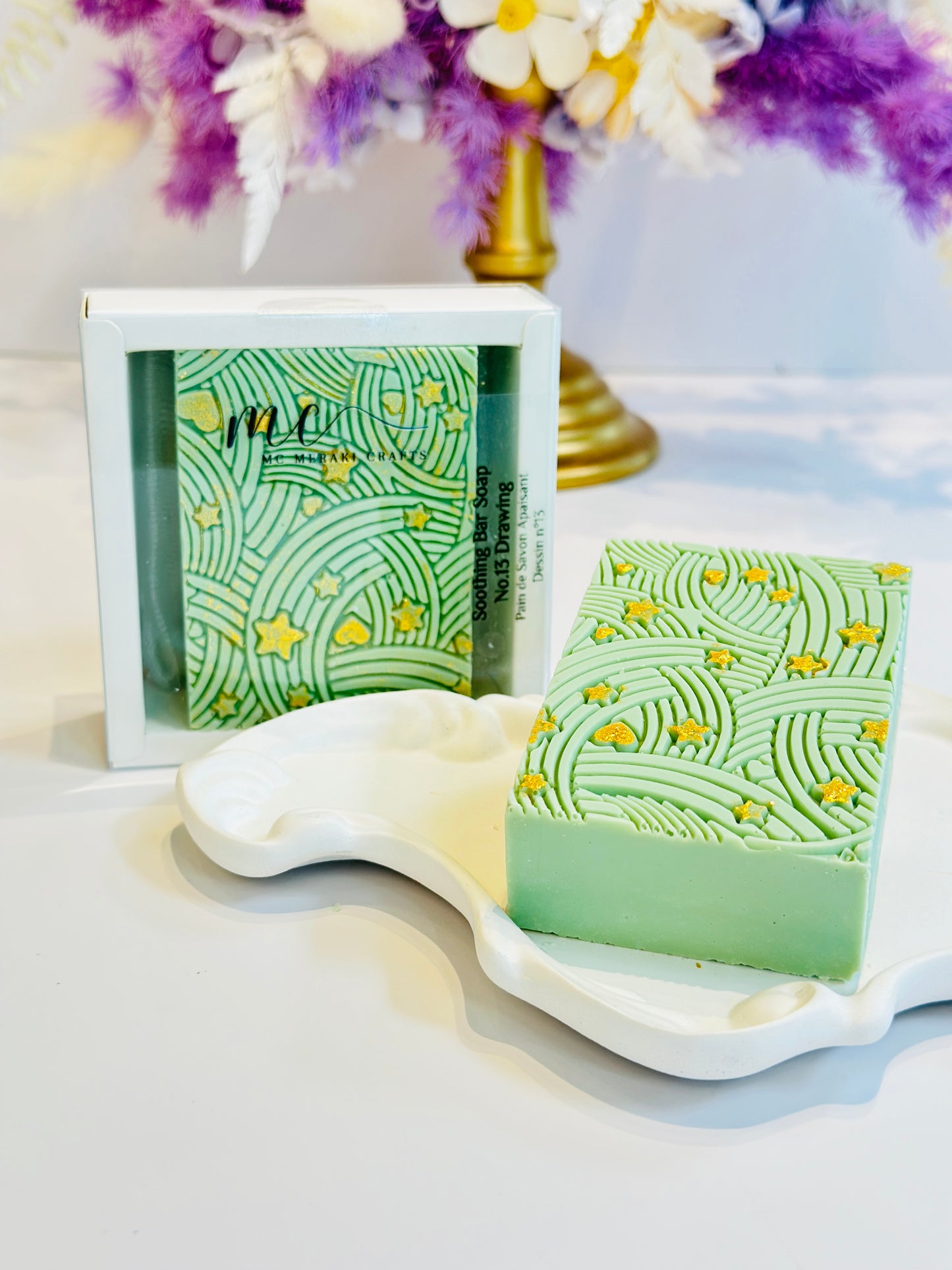 Soothing bar Soap No 13. Drawing - Scent : Savage