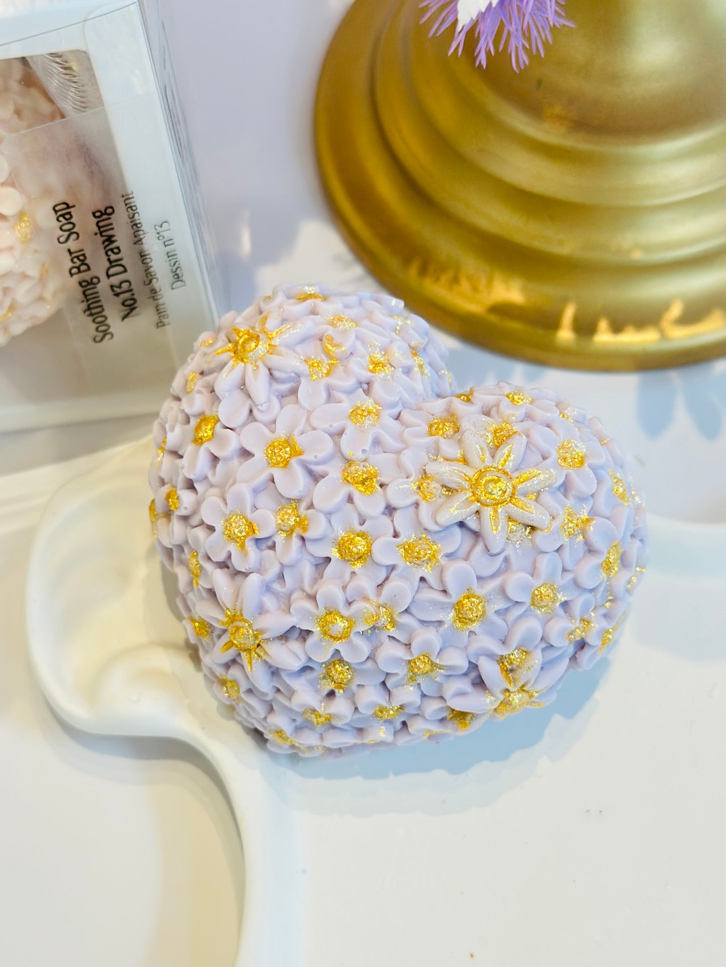 Soothing bar Soap No 13. Drawing - Scent : Cherry Blossom (Heart)