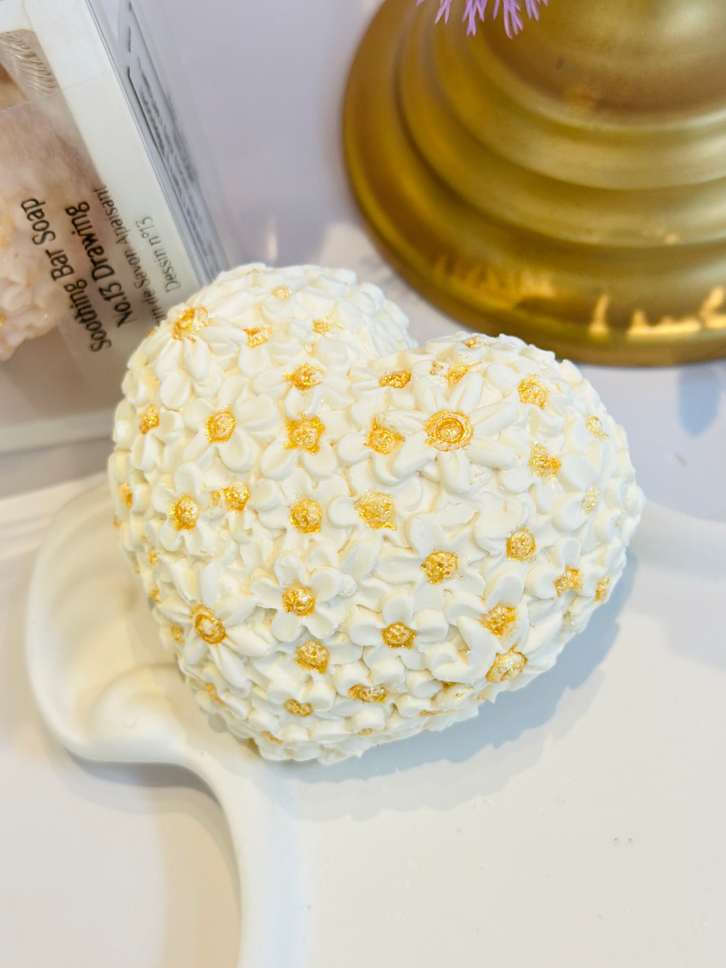 Soothing bar Soap No 13. Drawing - Scent : Cherry Blossom (Heart)
