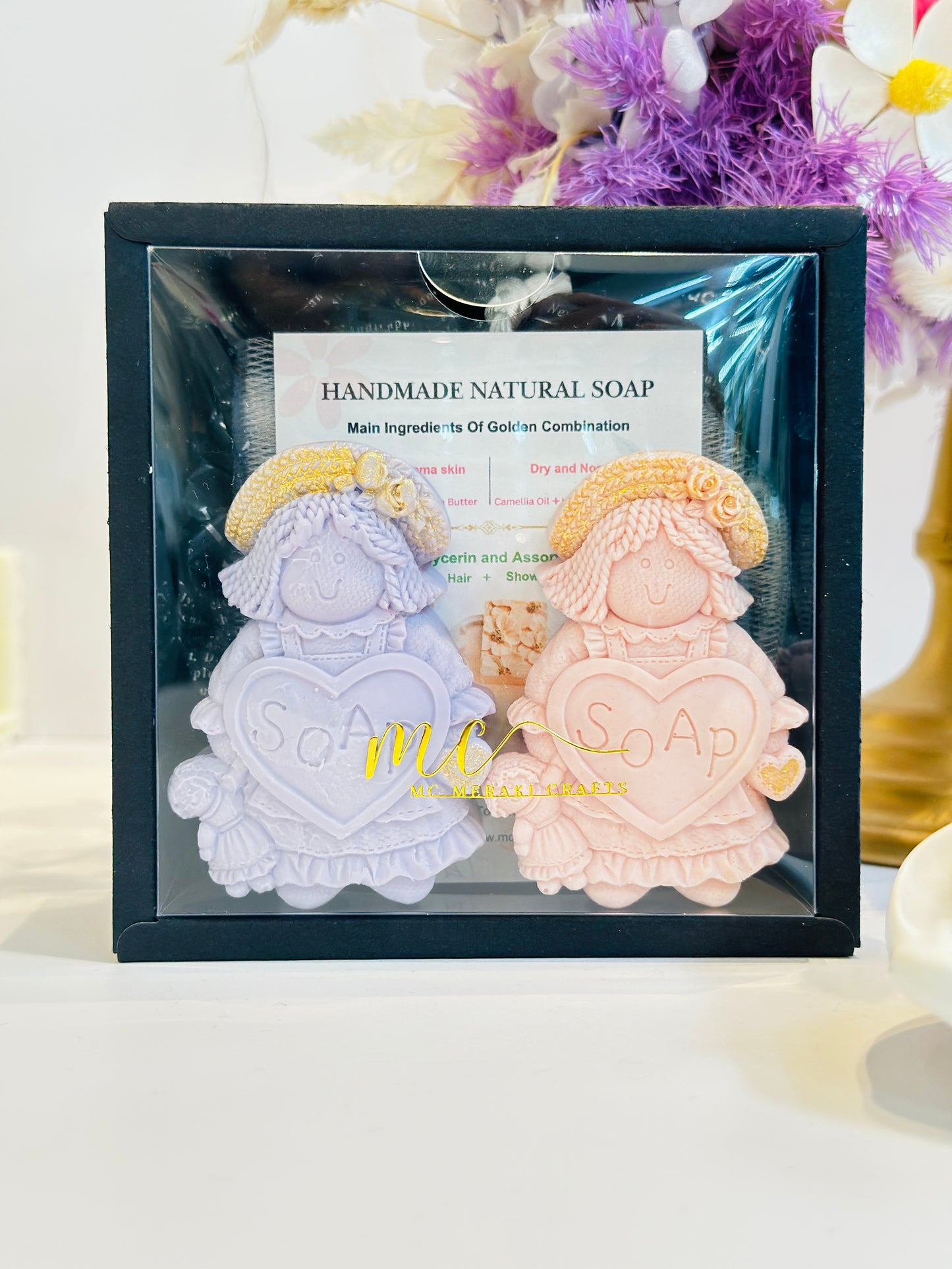 Soothing bar Soap No13. Drawing - Scent : Cherry Blossom & Lavender (Girls)