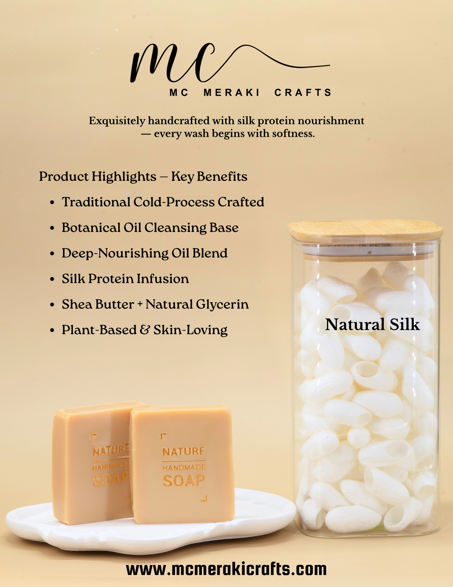 Soothing Silk Essence Bar Soap - Suitable for dry and normal skin