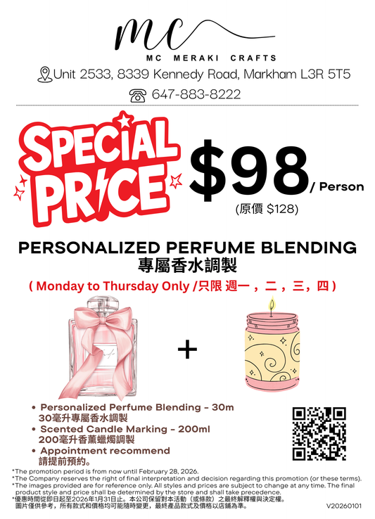 Monday to Thursday Only Perfume Blending