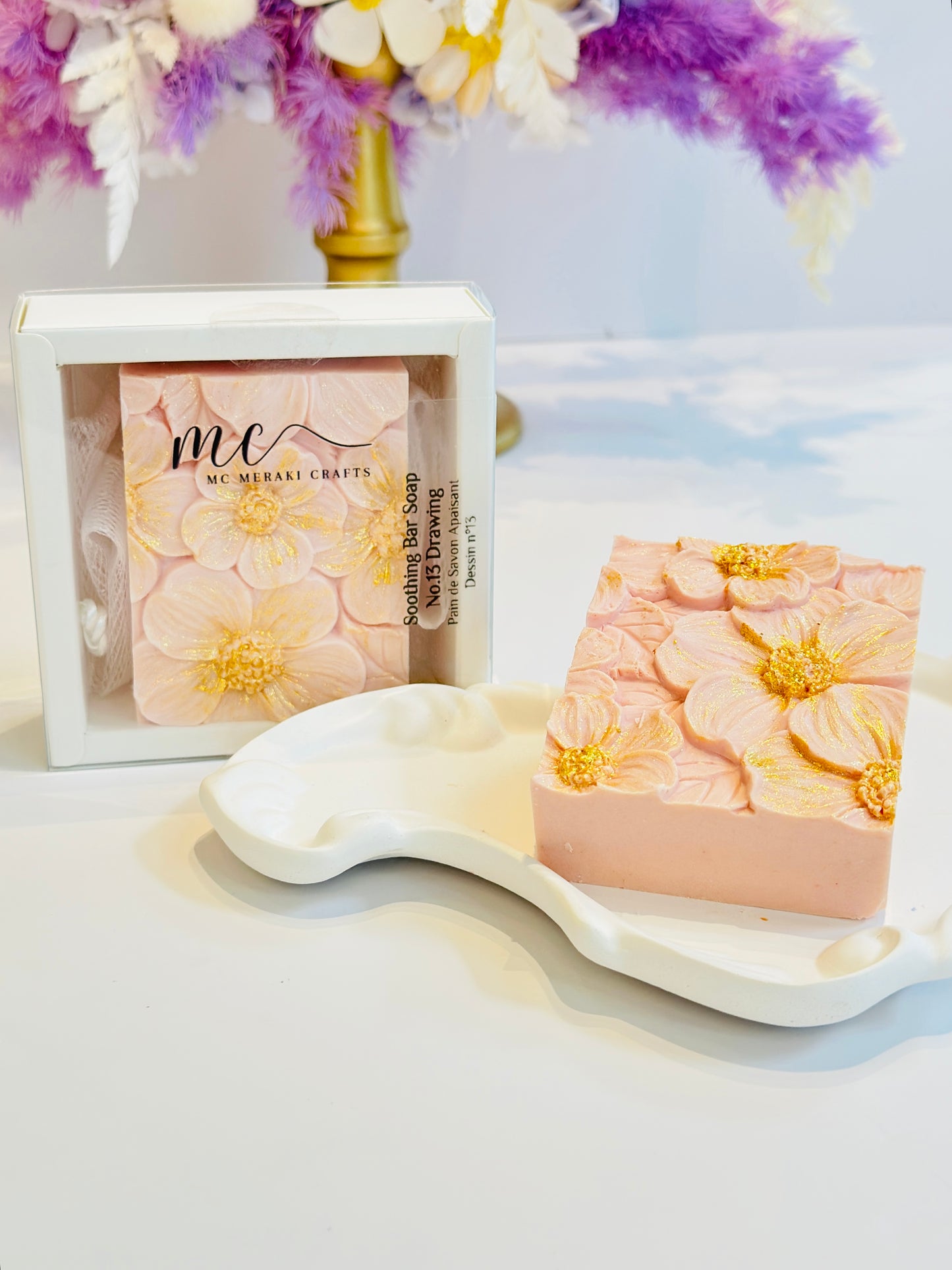 Soothing bar Soap  No 13. Drawing - Scent : Cherry Blossom