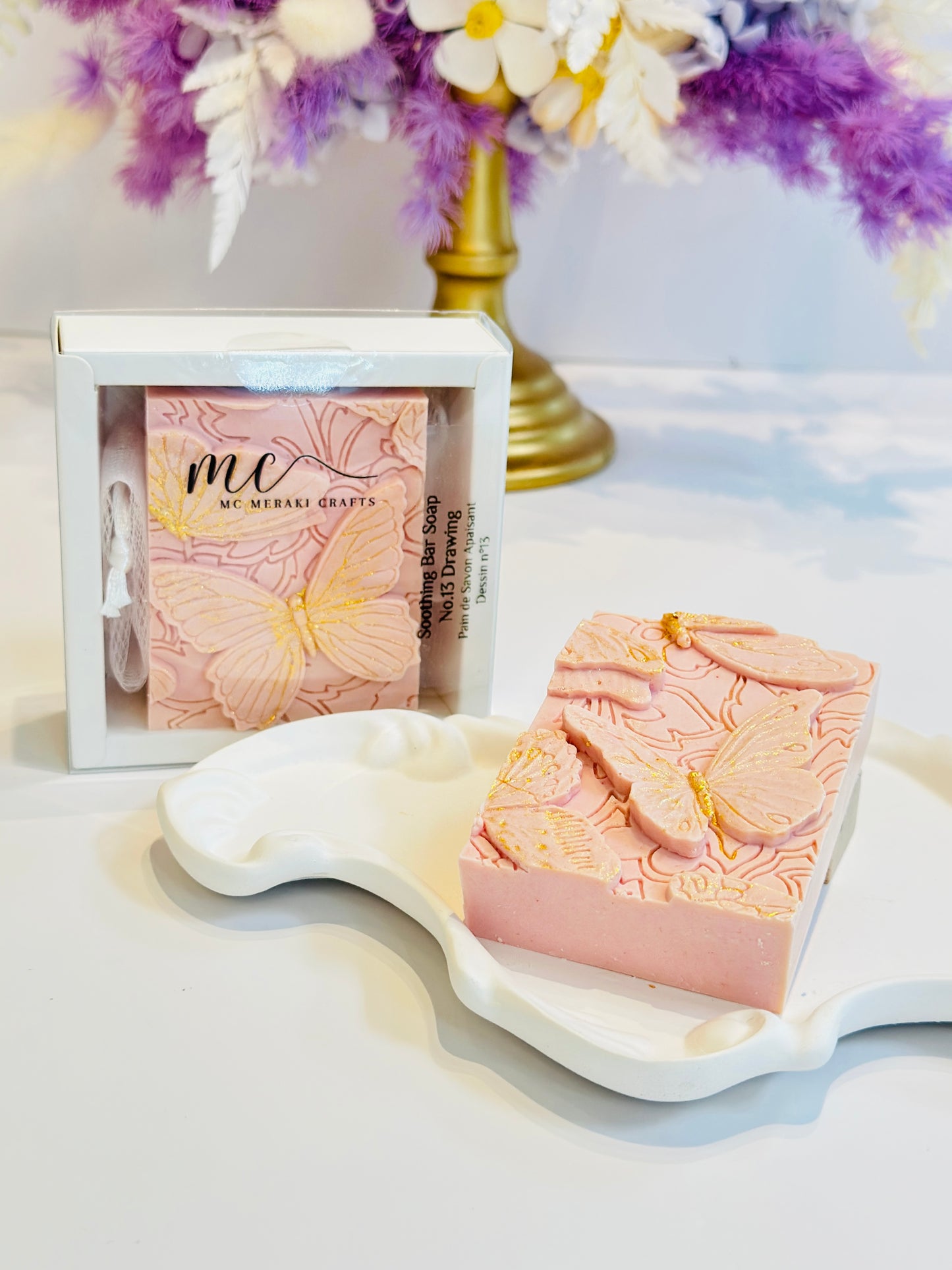 Soothing bar Soap  No 13. Drawing - Scent : Cherry Blossom